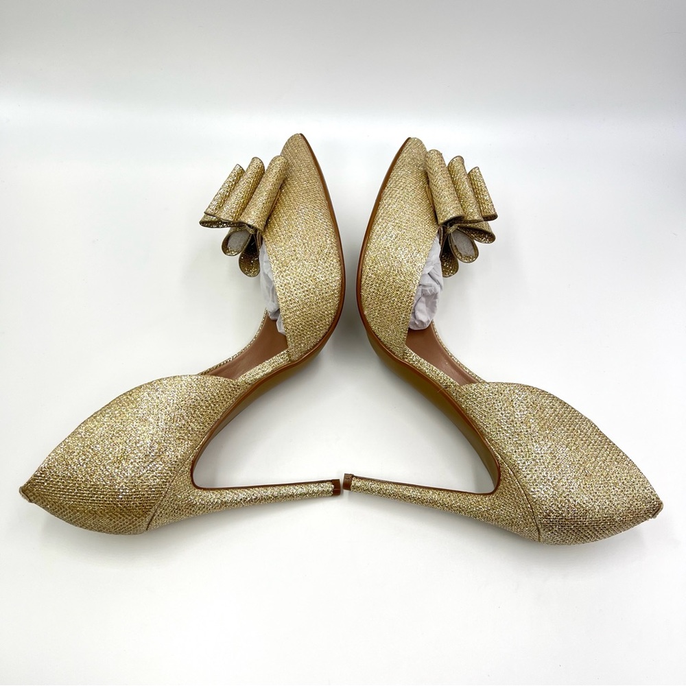 Betsey Johnson Womens Prince Metallic Gold D'Orsay Stiletto Heels Pumps Shoes - Picture 9 of 15